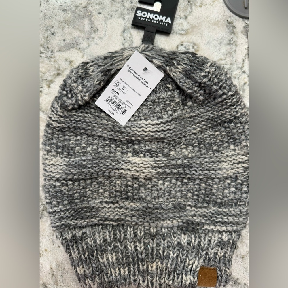 Sonoma Goods for Life - Light Grey Marled Beanie- Brand New With Tags